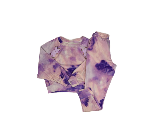 Fialová batikovaná tepláková souprava