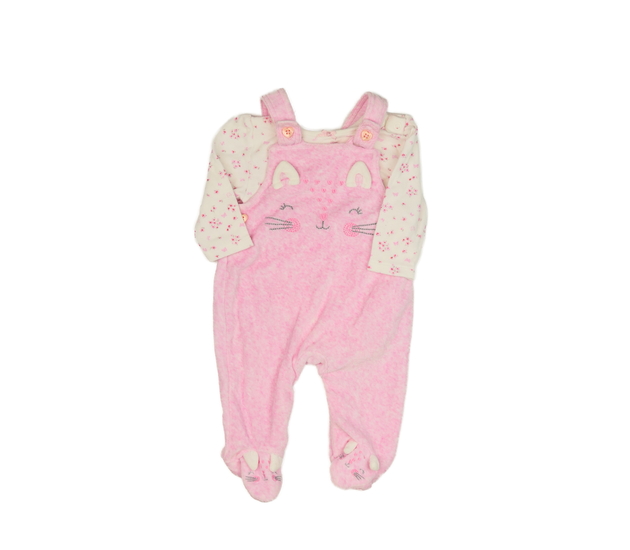 Růžový overal a bílé květinové body George