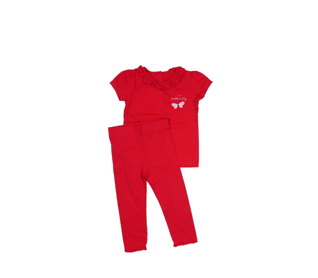 Červený set s motýlkem Nutmeg