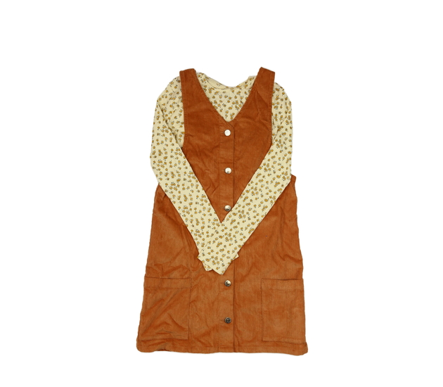 Nové manšestrové šaty a květinové triko 