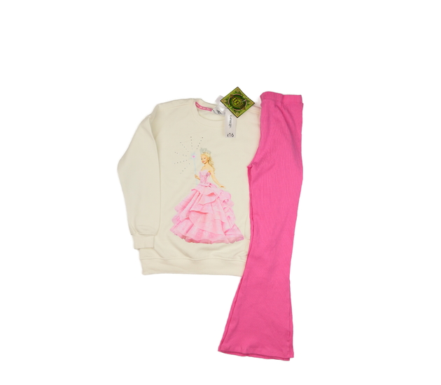 Nová bílá mikina s princeznou a růžové legíny Geor