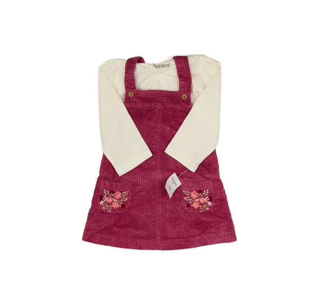 Nové manšestrové šaty a bílé triko Nutmeg 