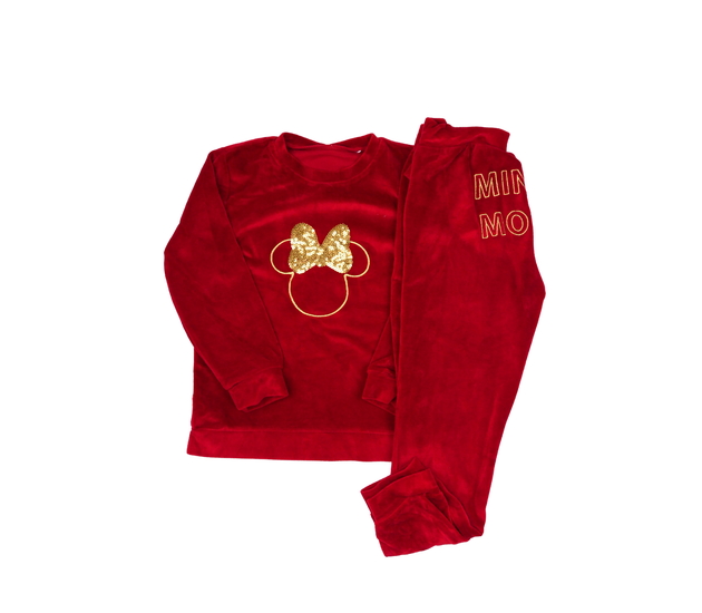 Červená hebká semišová teplákovka Minnie George