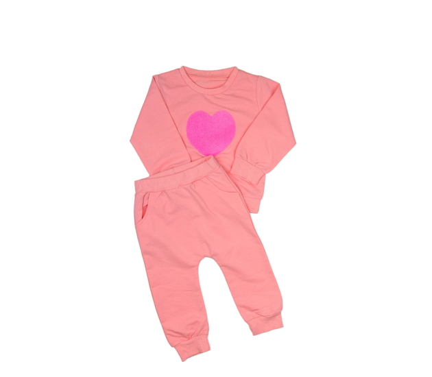 Růžová teplákovka se srdcem 