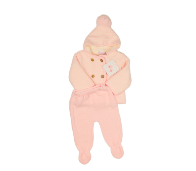 Nové růžové pletené capáčky a svetr 