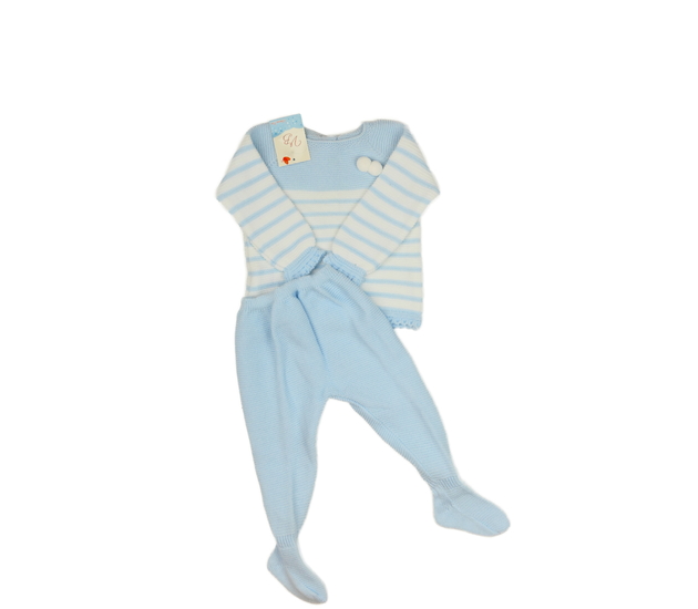 Nový svetrový modrý set capáčky a svetr 