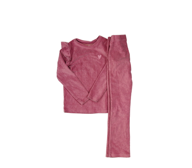 Růžové teplejší triko a zvonové legíny Nutmeg 