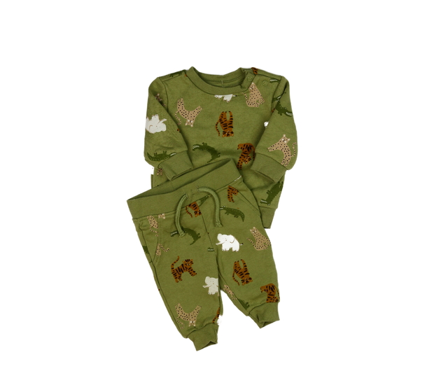 Zelená teplákovka se zvířátky Primark 