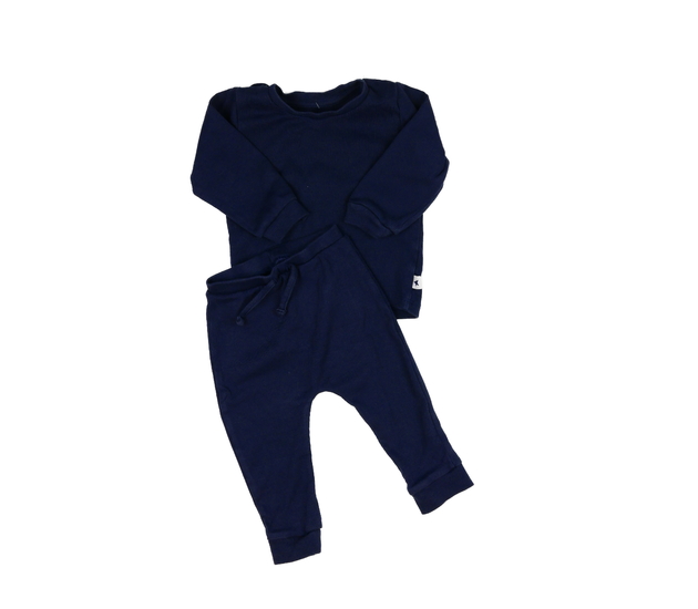 Tmavě modrý žebrovaný set