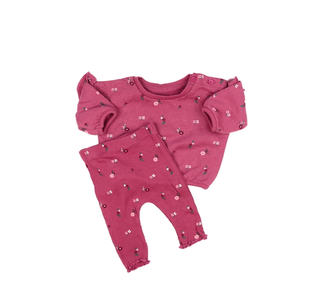 Růžová květinová mikina a legíny 