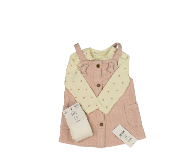 Nové růžové šaty, body a punčocháče George