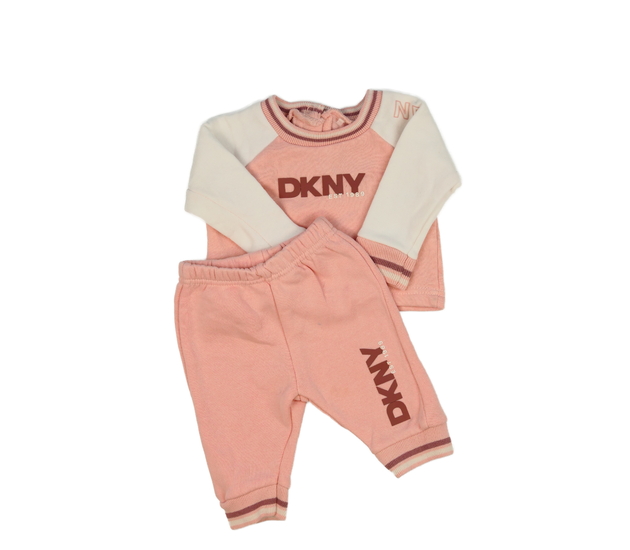 Růžovo-bílá teplákovka DKNY