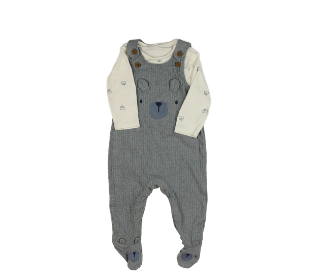 Bílé body a modrý overal George
