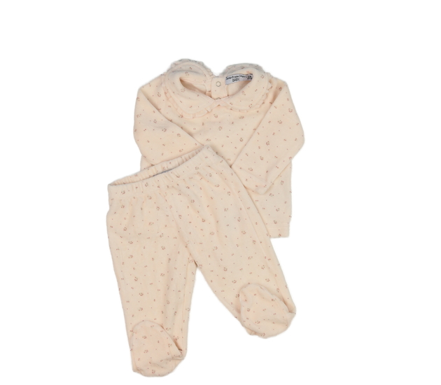 Krémová květinová souprava 