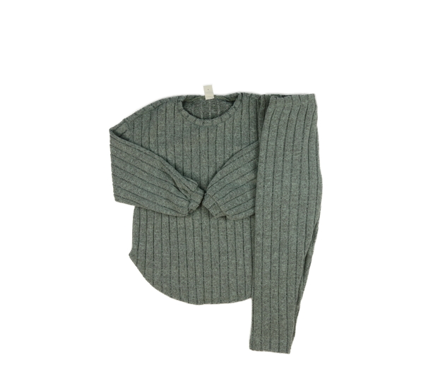 Zelený žebrovaný set