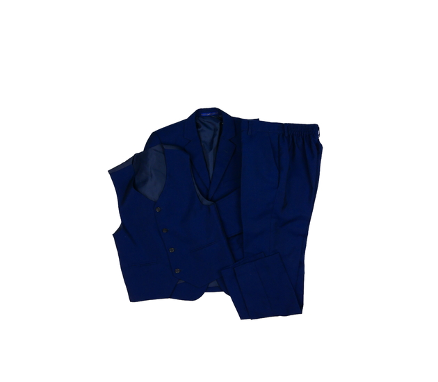 Trojdílný modrý společenský oblek 