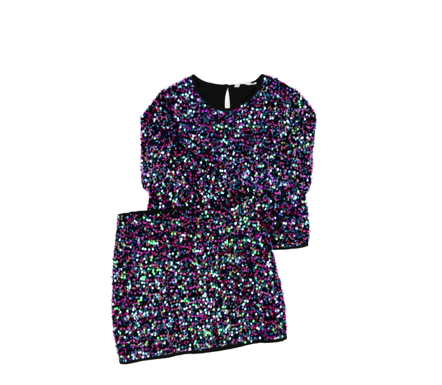 Flitrovaný společenský set triko a sukně M&S