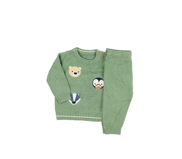 Nový zelený svetr a legíny Nutmeg