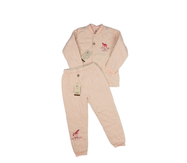 Nový růžový prošívaný teplý set 