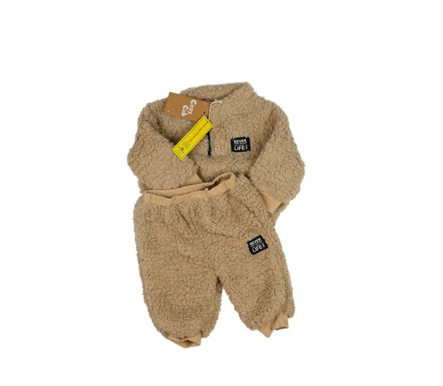 Nová hnědá chlupatá mikina a tepláky 