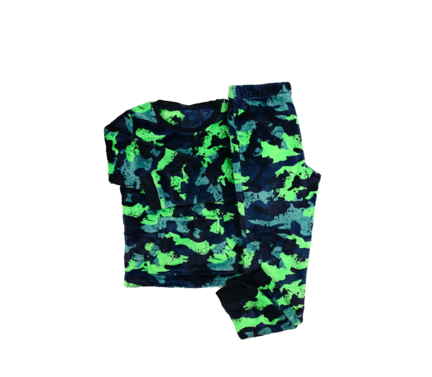 Tmavý maskáčový chlupatý set Nutmeg