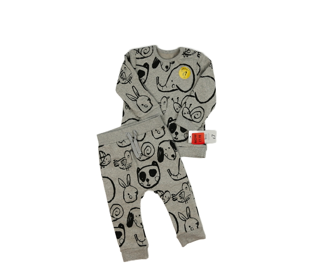 Nová šedá teplákovka se zvířátky George