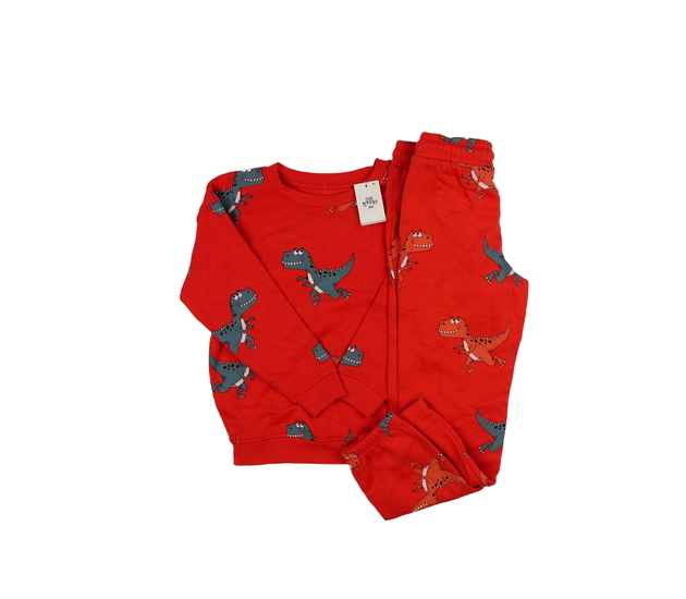 Nová červená teplákovka s dinosaury Primark 