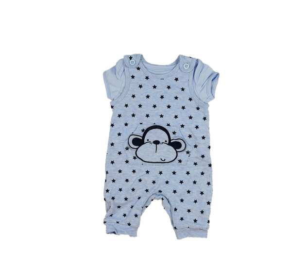 Modrý overal a body s opičkou 