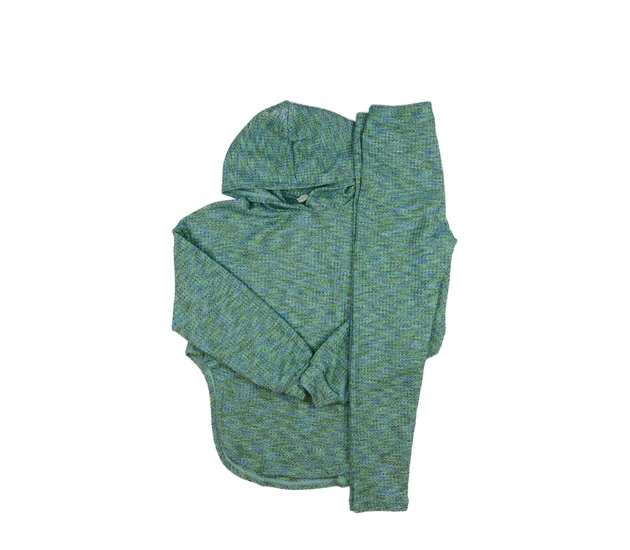 Zeleno-modrý vzorovaný set