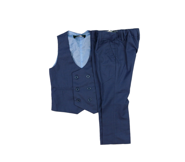 Modré společenské kalhoty a vesta