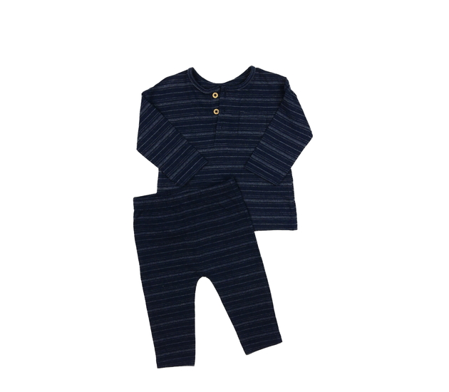 Tmavě modré melírované triko s legínami Tu 