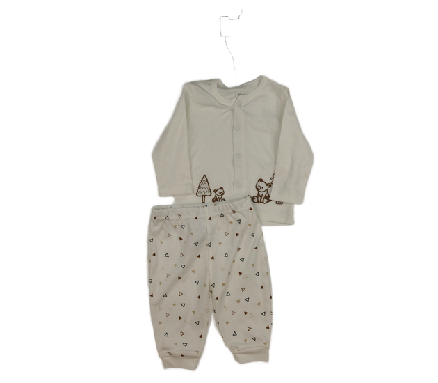 Smetanový vzorovaný set triko a legíny 