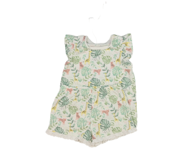 Krémové triko a kraťasy s listy a zvířátky F&F