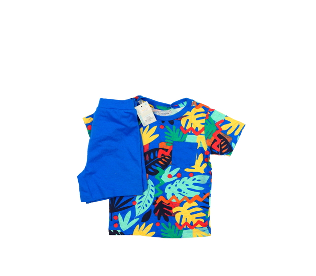 Nové modré triko s listy a kraťasy Primark 