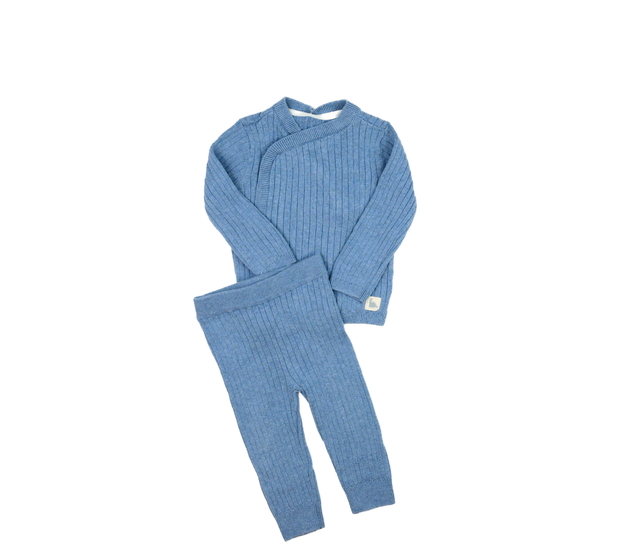 Modré pletené legíny a svetřík Mothercare