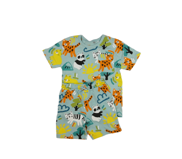 Modré triko a kraťasy se zvířátky George