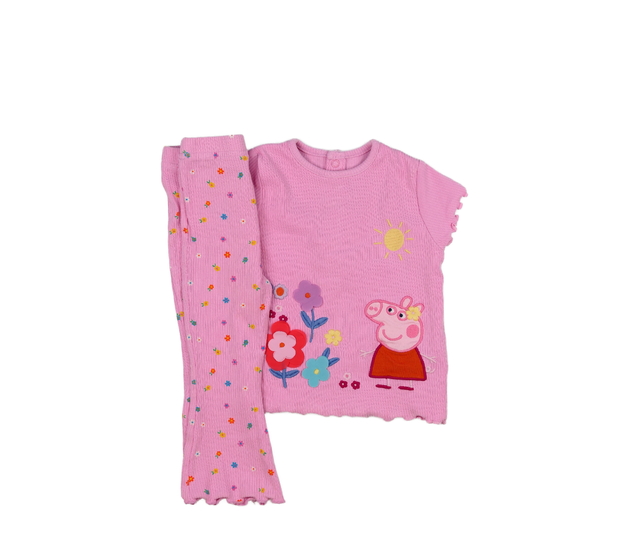 Růžové triko a zvonové legíny Prasátko Pepa 