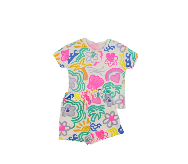 Bílý barevně vzorovaný letní set George