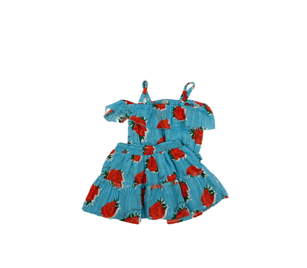 Modrý letní crop top a sukně River Island 