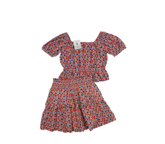 Nový květinový crop top a sukně Tu