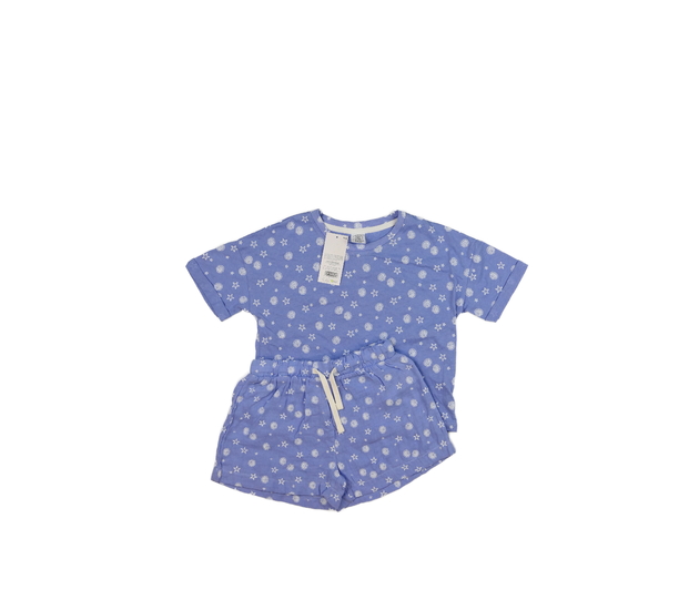 Nové modré triko a kraťasy s mušlemi 