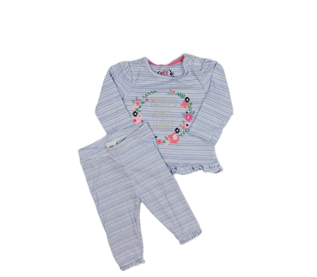 Modré pruhované triko a legíny  Primark 