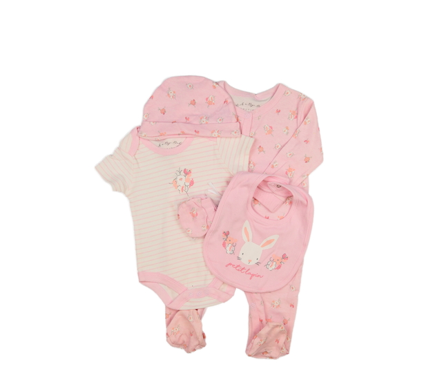 Nový růžový dárkový set pro miminko 5 ks 