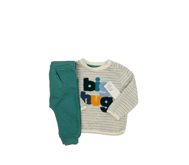 Nová pruhovaná mikina a zelené tepláky F&F