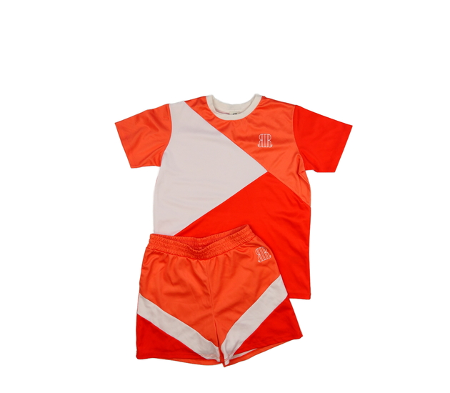 Oranžové sportovní triko a kraťasy River Island 