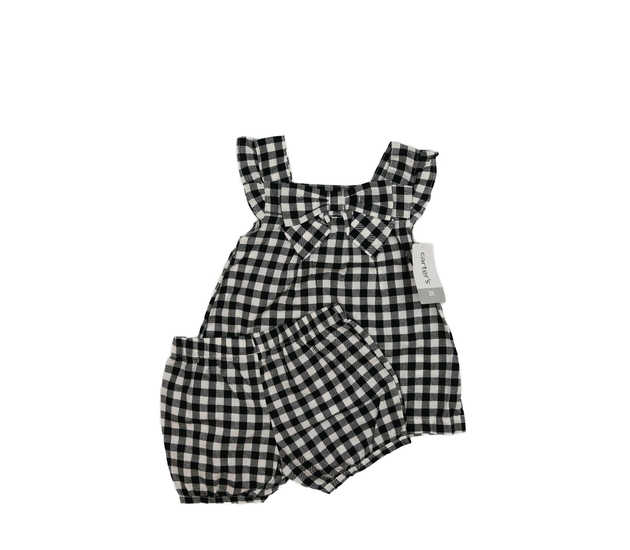 Nové černo-bílé kostkované kraťasy a tílko 
