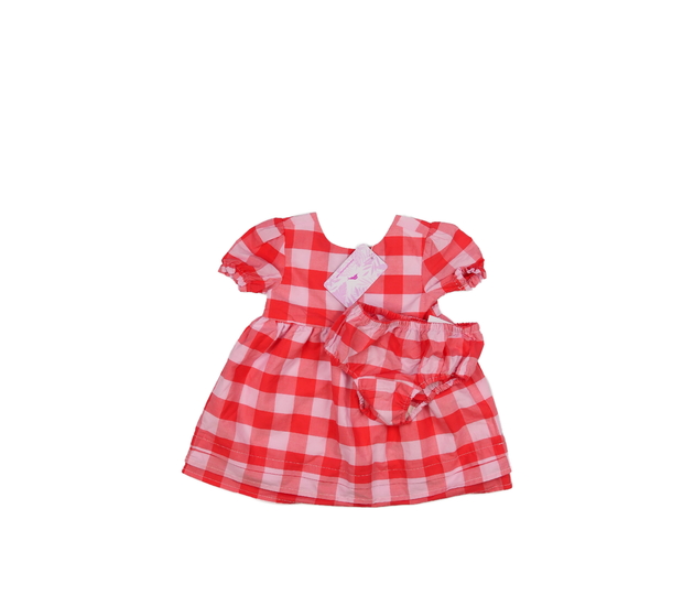 Nové červené kostkované šaty a kalhotky 