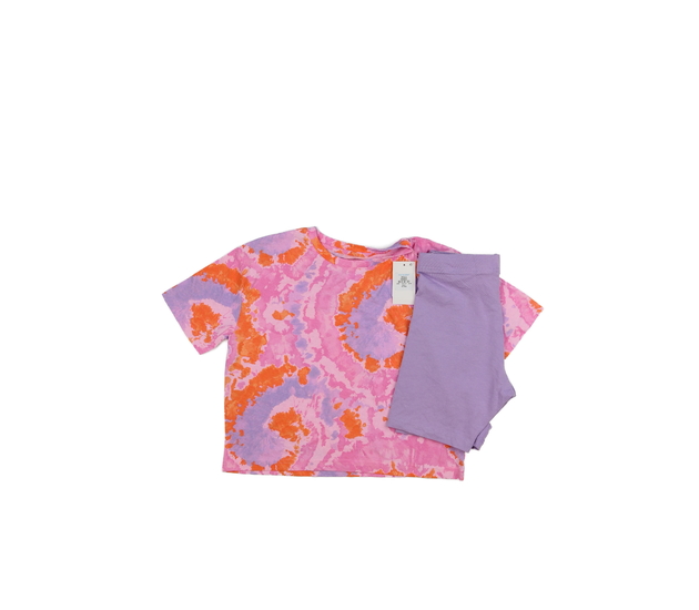 Nové batikované triko a fialové kraťasy Primark 