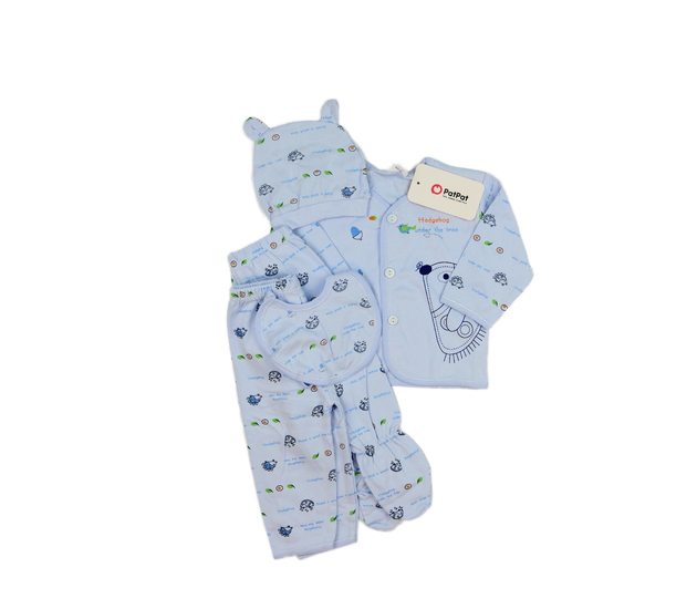 Nový modrý chlapecký set 5 ks s ježky 