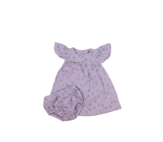 Nové fialové madeirové šaty a kalhotky 